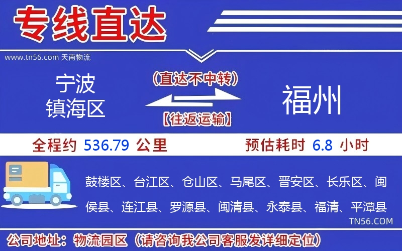 寧波鎮(zhèn)海區(qū)到福州物流公司 寧波鎮(zhèn)海區(qū)到福州物流公司