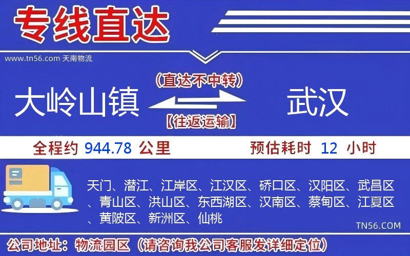 大嶺山鎮到武漢物流公司 大嶺山鎮到武漢物流公司