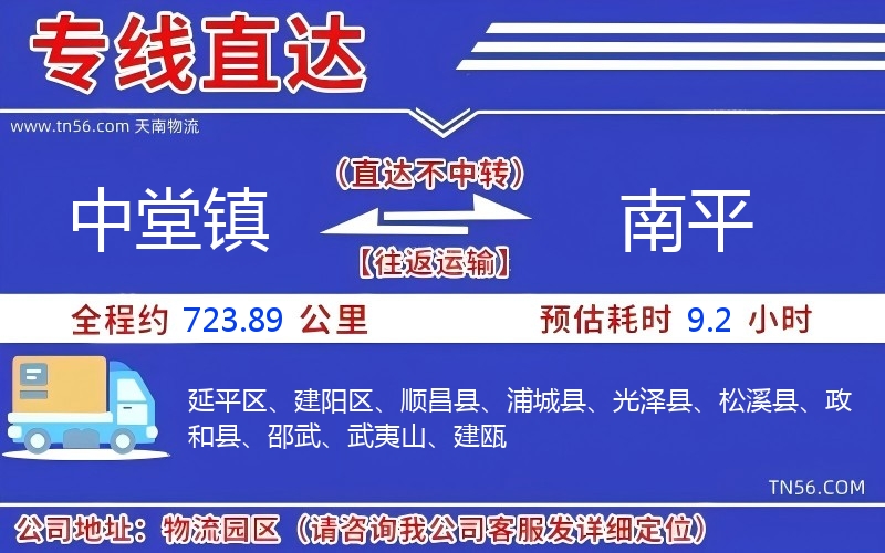 中堂鎮(zhèn)到南平物流公司 中堂鎮(zhèn)到南平物流公司