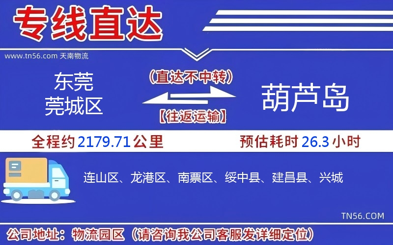 東莞莞城區到葫蘆島物流公司 東莞莞城區到葫蘆島物流公司